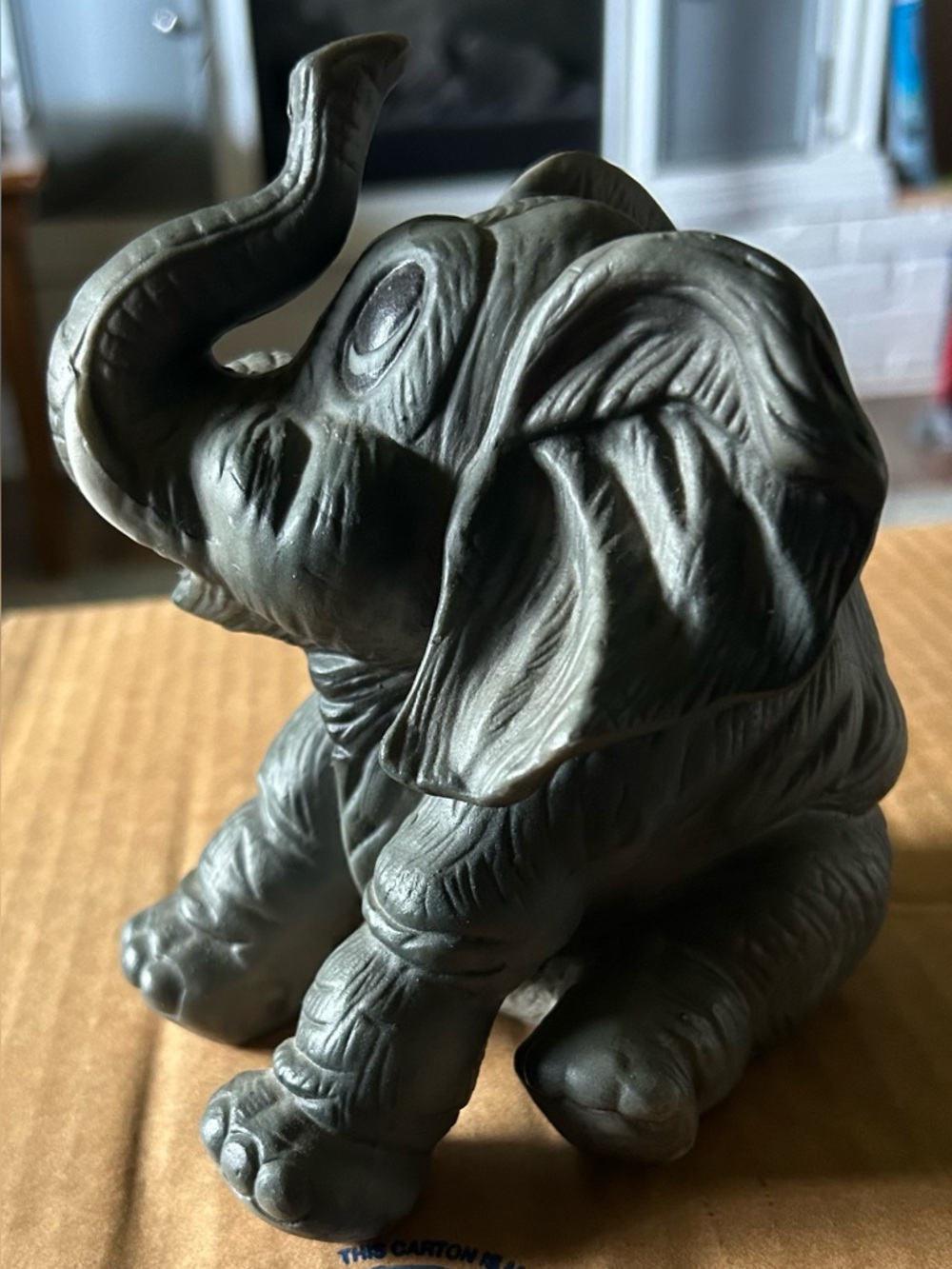 Vintage Gray Ceramic baby Elephant Figurine Decorative Sculpture - Unbranded